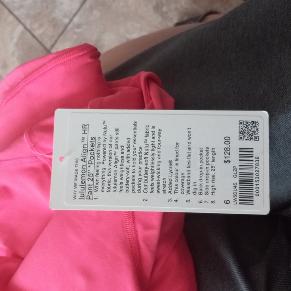 NWT 🍋 Lululemon 🍋  Align 25"  size 6 Glaze pink - Picture 12 of 15